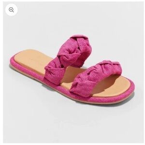 Womens Pink Meg Knotted Slide Sandals Universal Thread size 6